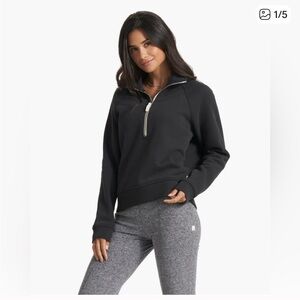 Vuori Women's Black Half-Zip Restore Sweatshirt